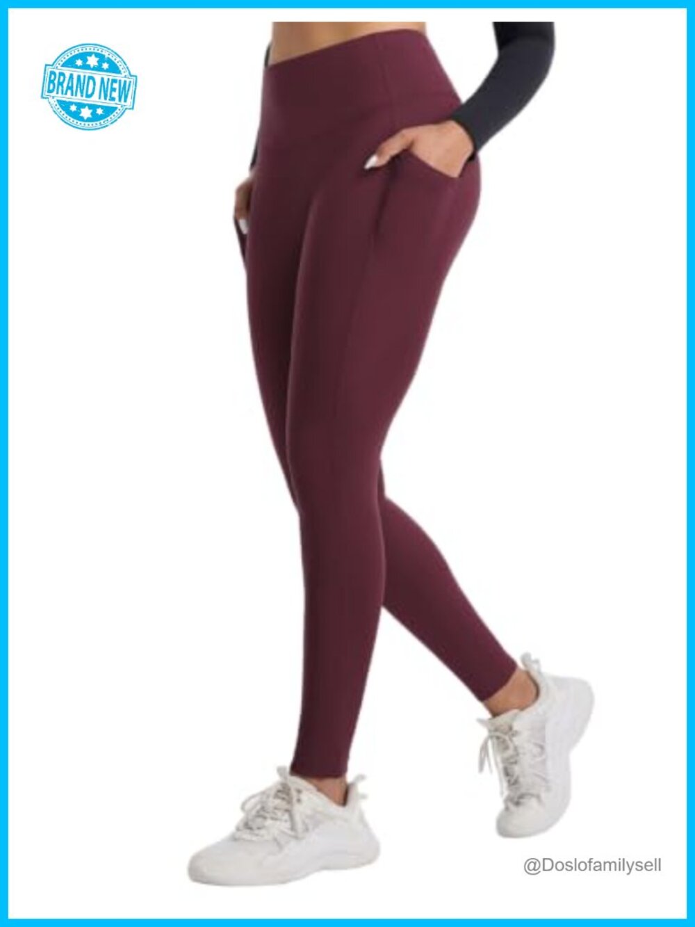 Fleece Lined High Waisted Leggings with Pockets Thermal Yoga Pants